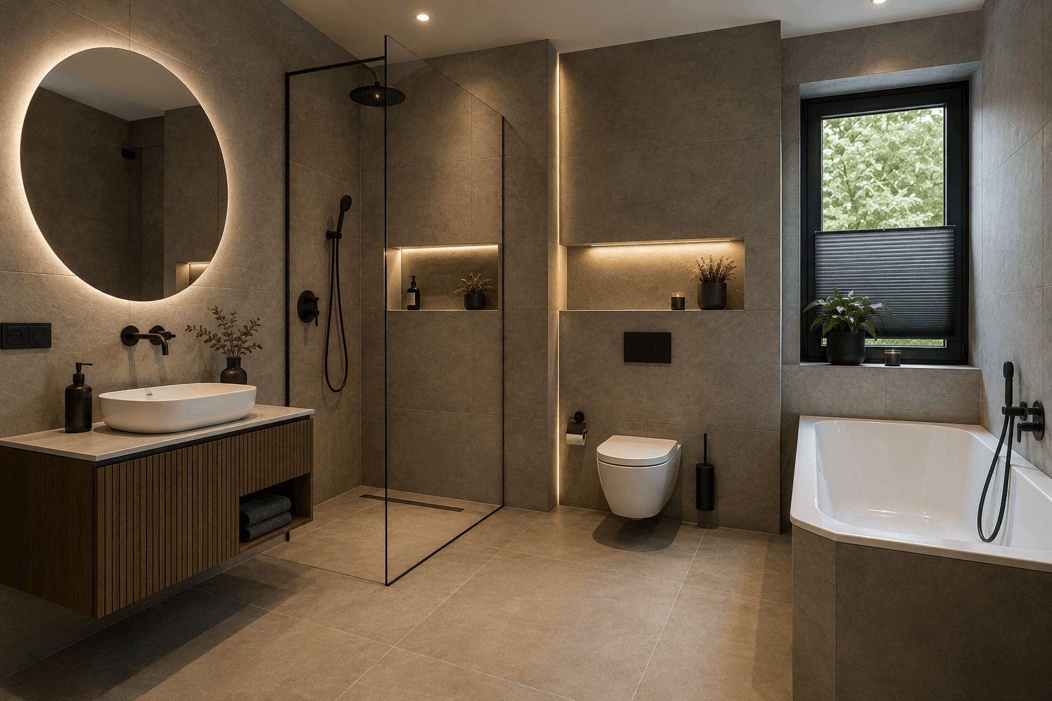 Badsanierung — Wellness-Bad mit Regendusche